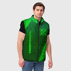 Мужской жилет CreepyPasta - green gradient вертикально, цвет: 3D-черный — фото 2