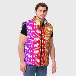 Мужской жилет Marshmello rainbow, цвет: 3D-светло-серый — фото 2