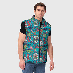 Мужской жилет Гавайская вечеринка, цвет: 3D-черный — фото 2