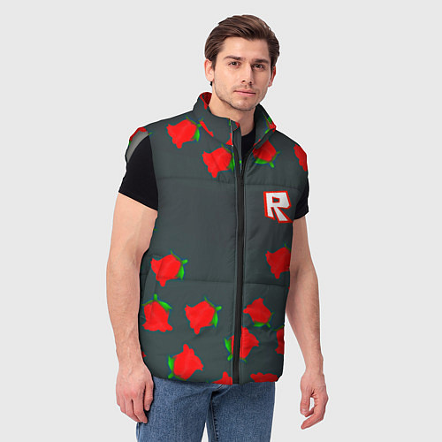 Мужской жилет Roblox rose / 3D-Светло-серый – фото 3