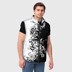 Мужской жилет Чёрно белая абстракция, цвет: 3D-черный — фото 2