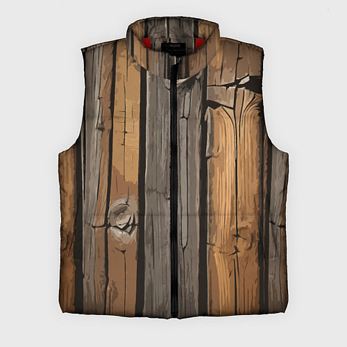 Мужской жилет Old boards / 3D-Красный – фото 1