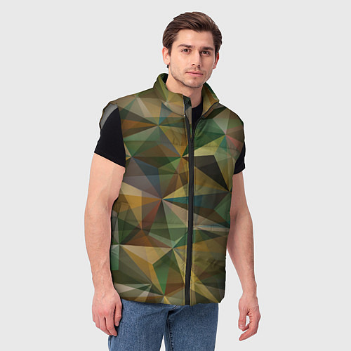 Мужской жилет Милитари абстракция стекло / 3D-Светло-серый – фото 3