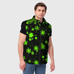 Мужской жилет Кислотные снежинки текстура, цвет: 3D-черный — фото 2