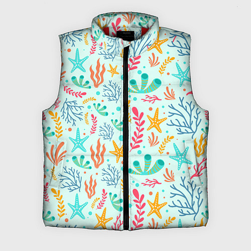 Мужской жилет Абстракция коралловый фон / 3D-Красный – фото 1