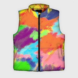 Мужской жилет Яркие пятна мелками - текстура, цвет: 3D-красный