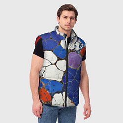 Мужской жилет Потрескавшаяся плитка, цвет: 3D-красный — фото 2