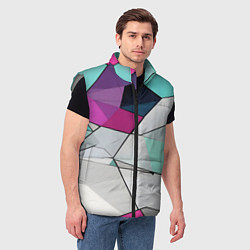 Мужской жилет Яркая геометрическая абстракция, цвет: 3D-светло-серый — фото 2