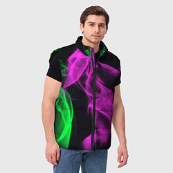 Мужской жилет Неоновый огненный дым, цвет: 3D-черный — фото 2