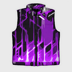 Мужской жилет Abstract purple stripes on a black background