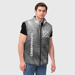 Мужской жилет CreepyPasta - grey gradient вертикально, цвет: 3D-черный — фото 2