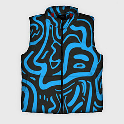 Мужской жилет Хаотичные синие полосы, цвет: 3D-красный