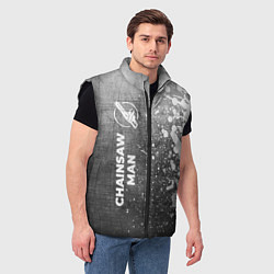 Мужской жилет Chainsaw Man - grey gradient по-вертикали, цвет: 3D-черный — фото 2