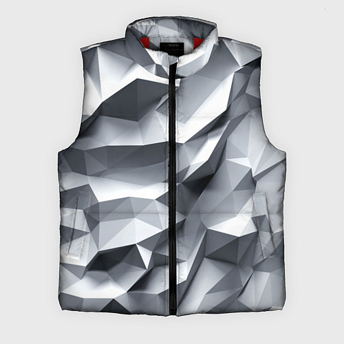 Мужской жилет Белая геометрия с искажением / 3D-Красный – фото 1