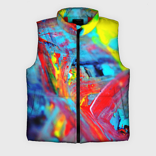Мужской жилет Абстрактные краски неон / 3D-Красный – фото 1