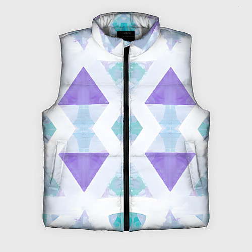 Мужской жилет Нежная геометрическая абстракция голубоватая / 3D-Светло-серый – фото 1