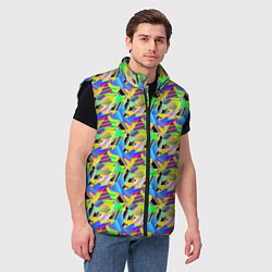 Мужской жилет Треугольники голографический эффект - паттерн, цвет: 3D-черный — фото 2