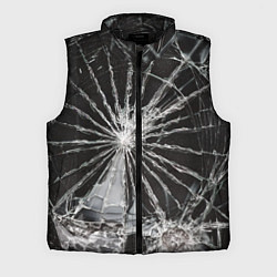 Мужской жилет Треснутое стекло черная текстура, цвет: 3D-черный
