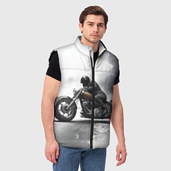 Мужской жилет Крутой байкер скетч, цвет: 3D-черный — фото 2