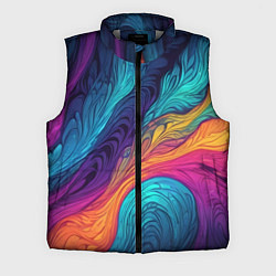 Мужской жилет Перья эбру абстракция, цвет: 3D-светло-серый