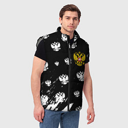 Мужской жилет Герб РФ паттерн, цвет: 3D-светло-серый — фото 2