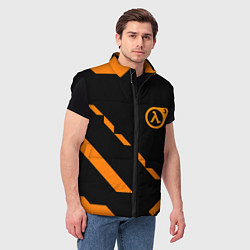 Мужской жилет Half life geometry orange, цвет: 3D-черный — фото 2