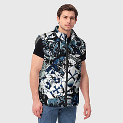 Мужской жилет Рыцари средневековья цербер и череп короля, цвет: 3D-светло-серый — фото 2