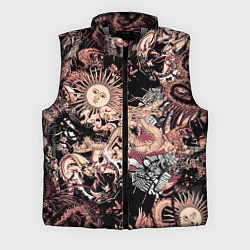 Мужской жилет Драконы самурай и феникс, цвет: 3D-светло-серый