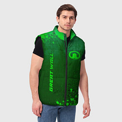 Мужской жилет Great Wall - green gradient вертикально, цвет: 3D-черный — фото 2