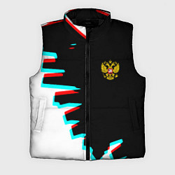 Мужской жилет Герб текстура глитч, цвет: 3D-черный
