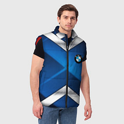 Мужской жилет BMW metalic blue abstract, цвет: 3D-красный — фото 2