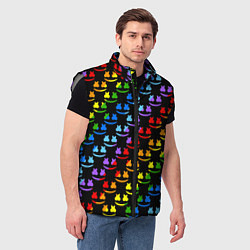 Мужской жилет Marshmello pattern neon, цвет: 3D-светло-серый — фото 2