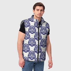 Мужской жилет Механический череп паттерн, цвет: 3D-светло-серый — фото 2