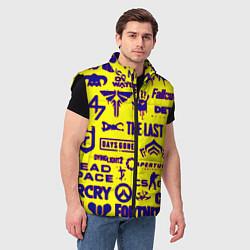 Мужской жилет Логотипы игр на жёлтом, цвет: 3D-черный — фото 2