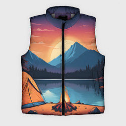 Мужской жилет В лесу с палаткой
