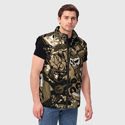 Мужской жилет Король и шут средневековья играют рок, цвет: 3D-черный — фото 2