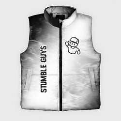Мужской жилет Stumble Guys glitch на светлом фоне вертикально, цвет: 3D-черный