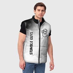 Мужской жилет Stumble Guys glitch на светлом фоне вертикально, цвет: 3D-черный — фото 2