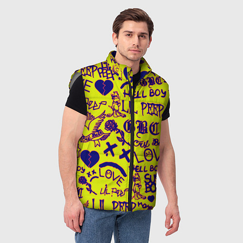 Мужской жилет Lil peep rap pattern / 3D-Светло-серый – фото 3