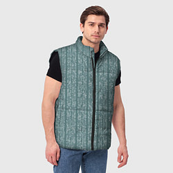 Мужской жилет Холодный синий полосы в мелкую крапинку, цвет: 3D-черный — фото 2
