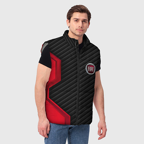 Мужской жилет FIAT текстура метал / 3D-Светло-серый – фото 3