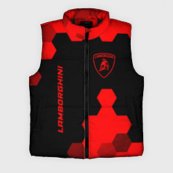 Мужской жилет Lamborghini - red gradient вертикально, цвет: 3D-черный