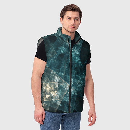 Мужской жилет Абстрактный космос геометрия / 3D-Светло-серый – фото 3