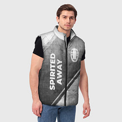 Мужской жилет Spirited Away - grey gradient вертикально, цвет: 3D-черный — фото 2