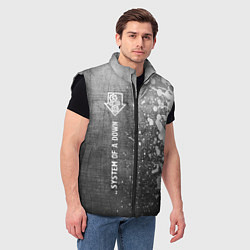 Мужской жилет System of a Down - grey gradient по-вертикали, цвет: 3D-черный — фото 2