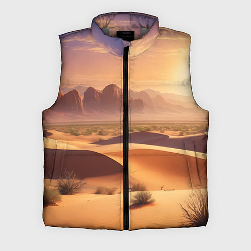 Мужской жилет Закат в жаркой пустыне / 3D-Светло-серый – фото 1