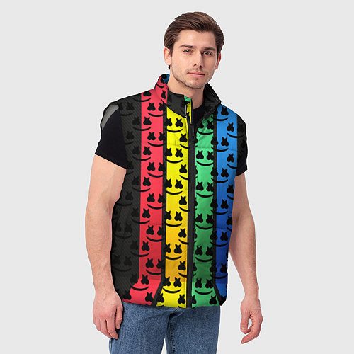 Мужской жилет Marshmello neon music dj / 3D-Светло-серый – фото 3