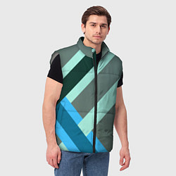 Мужской жилет Геометрия из полос, цвет: 3D-светло-серый — фото 2