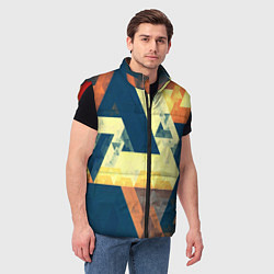 Мужской жилет Абстрактные треугольники, цвет: 3D-красный — фото 2