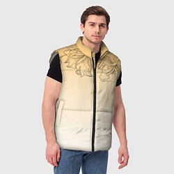 Мужской жилет Градиент желтый с цветами, цвет: 3D-светло-серый — фото 2